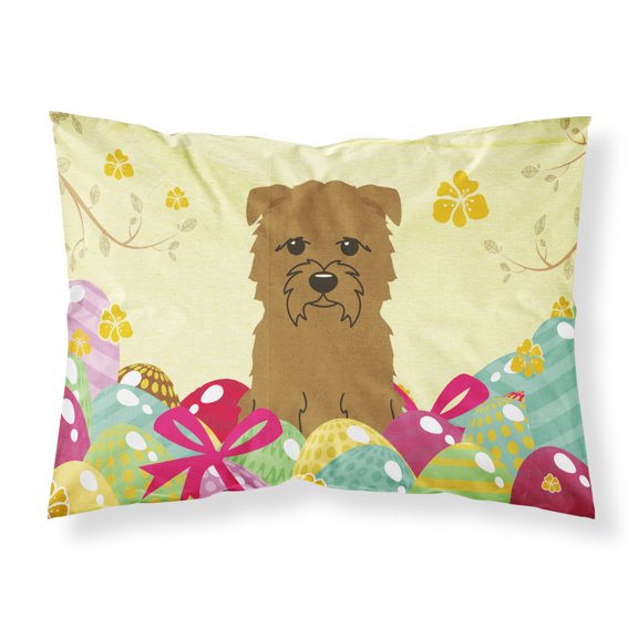 Carolines Treasures BB6060PILLOWCASE Easter Eggs Glen of Imal Tan Fabric Standard Pillowcase Standard multicolor