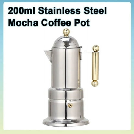 

200ml Thickened Italian Coffee Maker Household Extraction Stainless Steel Mocha Black Coffee Pot Pagoda Pot