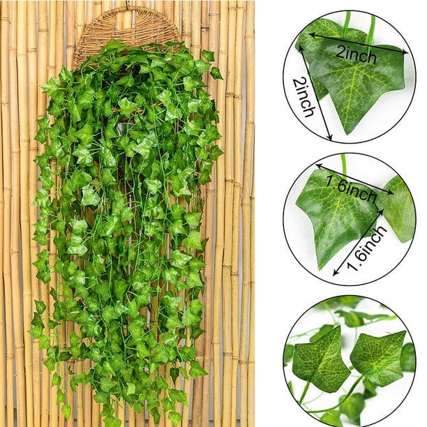 Ivy Garland Plantas artificiales 24 piezas Ivy Planta artificial, 168 pies al aire libre Artificial Ivy Garland Vine Decoración para cocina, jardín, oficina, fiesta, boda, ZefeiWu 8390614041462