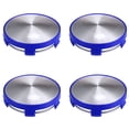 thumbnail image 1 of Unique Bargains 4pcs Car Blue with Silver Tone Sticker 60mm Dia 5 Clips Wheel Tyre Center Hub Caps Cover, 1 of 6