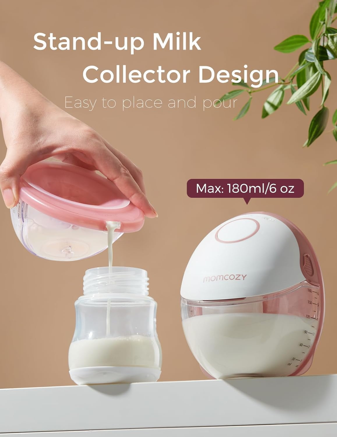 Momcozy Breast Pump Hands Free Mobile Style M6 Wearable Breastfeeding Pump, DoubleFit Flange, 9 Levels, 24mm, 2 Pack Quill Gray