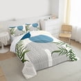thumbnail image 3 of Homewish Mid Century Geometric 3 Pieces Queen Comforter Set for Teens Boys Girls,Minimalist Stripes Ultra Soft Bedding Sets,Vintage Aesthetic Bedding Comforter Set,Lightweight Room Decor,Reversible, 3 of 8