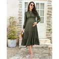 thumbnail image 2 of Maternity Dress Womens Fall Long Sleeve Tie Crew Neck Maxi Dress Tiered Ruffle Flowy Long Dresses, 2 of 5