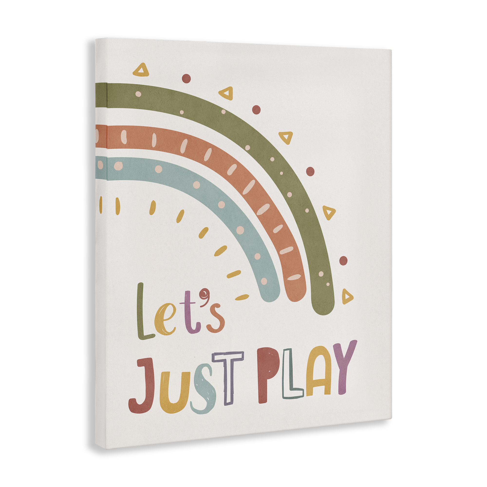 Stupell Industries Let's Just Play Rainbow Text & Numbers Painting Wrapped Canvas Art Print Wall Art, 24 x 30