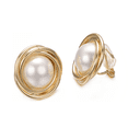 thumbnail image 4 of Yoursfs Big Round Pearl and Gold Clip on Earrings for Women Gold Plated Hypoallergenic Non Pierced Earrings Ivory Faux Pearl Earring Jewelry Gifts, 4 of 6
