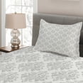 thumbnail image 2 of Ambesonne Damask Grey Quilted Coverlet 2 Pcs, Baroque Botany Swirls, Twin Size, Pale Grey and White, 2 of 4