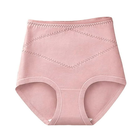 Tiqkatyck Womens High Waisted Ladies Panties Full Coverage Belly Plus Size Soft Cotton Stretch Casual Underwear Briefs Butt Lifting Panties Seamless Tummy Control Underwear for Women Pink XXXXL