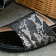 thumbnail image 3 of BERANMEY Snake Round Open Toe Slip On Slides Women's Flat Sandals Comfortable Slip On Slide Sandals, 3 of 8