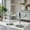 Silver, variant on Demi Bonn 71" Modern Minimalist Glass Dining Table with Electroplated Gold Metal Legs, Tempered Glass Top, Round Cylindrical Base for Living Room & Restaurant Use, Silver