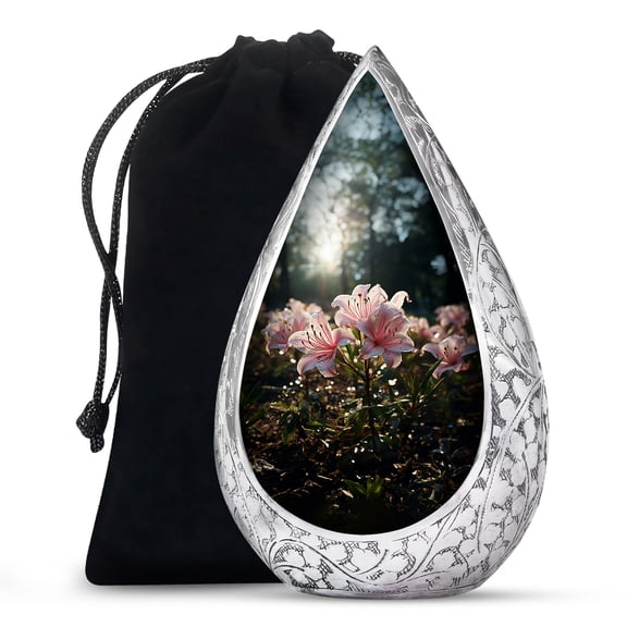 JAGSHASHI Lilly Flower - Urns Decorative - Memorial Ashes - Funeral Cremation Urns For Ashes - Urns For Adult Male - Adult Ashes Urn - Unique Urn For Human Ashes - 10 Inch - Large