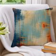 thumbnail image 3 of Blue Teal Orange Pillow Covers 16x16 Set of 2, Colorful Vintage Minimalism Throw Pillow Covers Decorative Couch Cushion Cover, Microfiber Soft Square Pillowcases for Bedroom Living Room Sofa, 3 of 9
