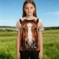 thumbnail image 4 of TGPMGRZ Cartoon T Shirt for Kids Back to School Short Sleeve Funny 3D Animal Tops Halloween Party #A03 Khaki 13-14 Years, 4 of 6