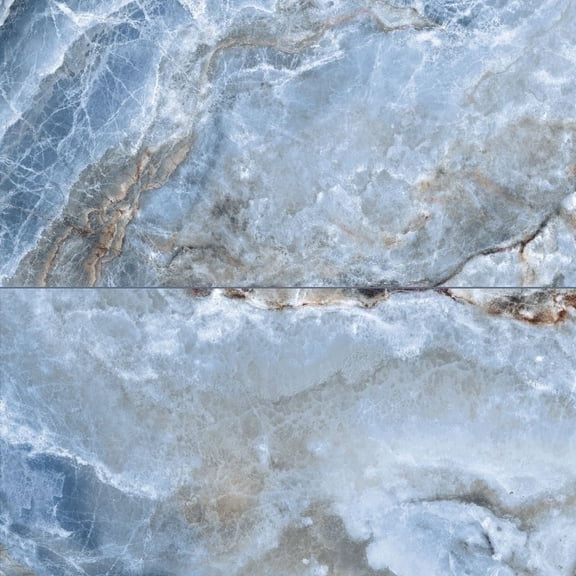 The Tile Life Banff 24" x 48" Onice Azzurro Polished Onyx Porcelain Floor and Wall Tile, Case of 2