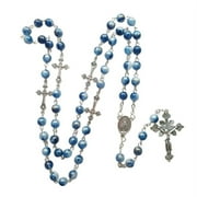 JNANEEI SIEYIO Blue Acrylic Rosary Necklace Long for Cross Pendant Catholic Necklace Jewelry Gi