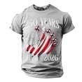 thumbnail image 3 of 250 Anniversary Casual Short Sleeve T Shirt Comfortable Breathable 250Th Mens Graphic Tees Light Gray XXXL, 3 of 6