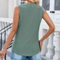 thumbnail image 3 of Pincandy Women's Fashion Short Sleeve-Neck Tank Tops Summer Sleeveless Henley T-Shirts Tops Casual Button Down Tunics Shirts,Green,L, 3 of 5