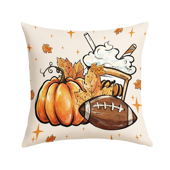 20x20in Double Sided Print Fall Pumpkin Maple Leaf Throw Pillow Covers Soft Polyester Sofa Couch Decor Cushion Cases