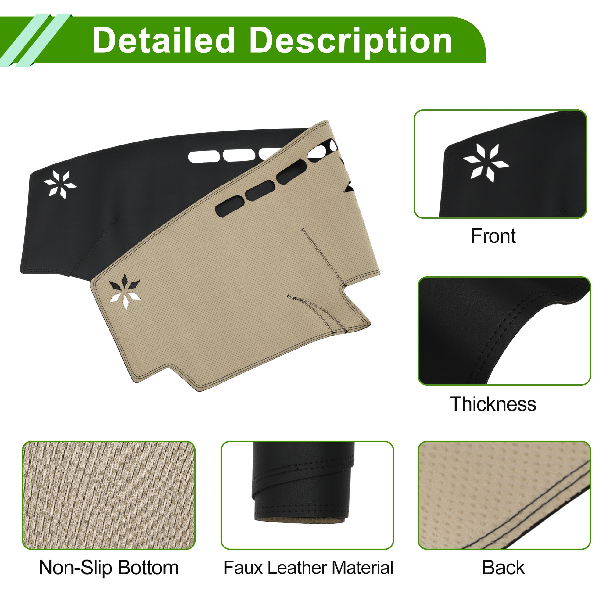Unique Bargains Dashboard Cover for Lexus LS460 2007-2012 Dash Cover Mat Carpet Center Console Dash Cover Mat Car Interior Anti-Slip Faux Leather Black 1 Pc