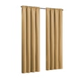 thumbnail image 2 of Eclipse Samara Solid Blackout Curtains, Single Curtain Panel, 95 Inch Long Blackout Curtains, 37" W x 95" L, Antique Gold, 2 of 12