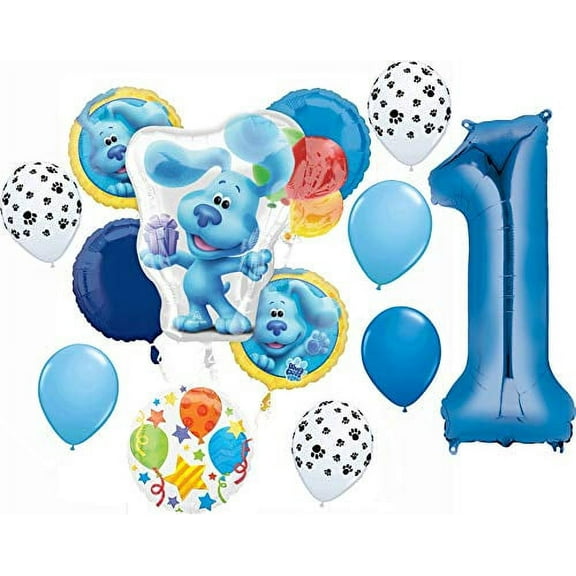 Blue's Clues 1st Birthday Party Supplies Blue the Dog Balloon Bouquet Decorations