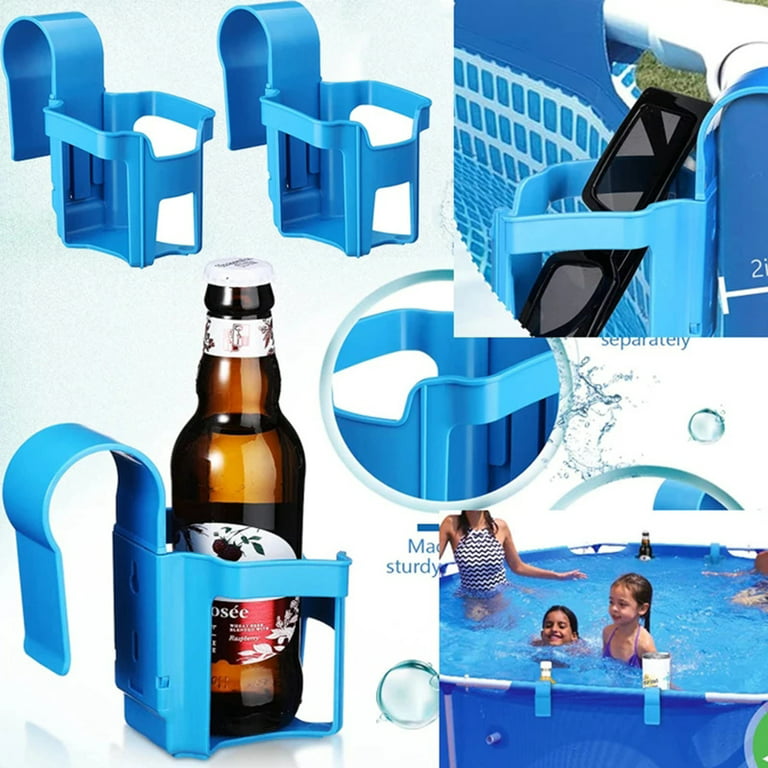 Pack of 2 Pool Side Drink Holders, Pool Cup Holder, Hot Tub Drink Holder, Removable Bottle Holder, Pool Rim Can Holder, Beer Holder, Pool Beer Box