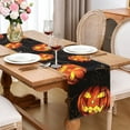 thumbnail image 3 of Happy Halloween Table Runner Black and Orange Rectangle Runner with Evil Pumpkin for Holiday Kitchen Dining Table Decoration or Home Party Decor 13 x 90 Inch, 3 of 6