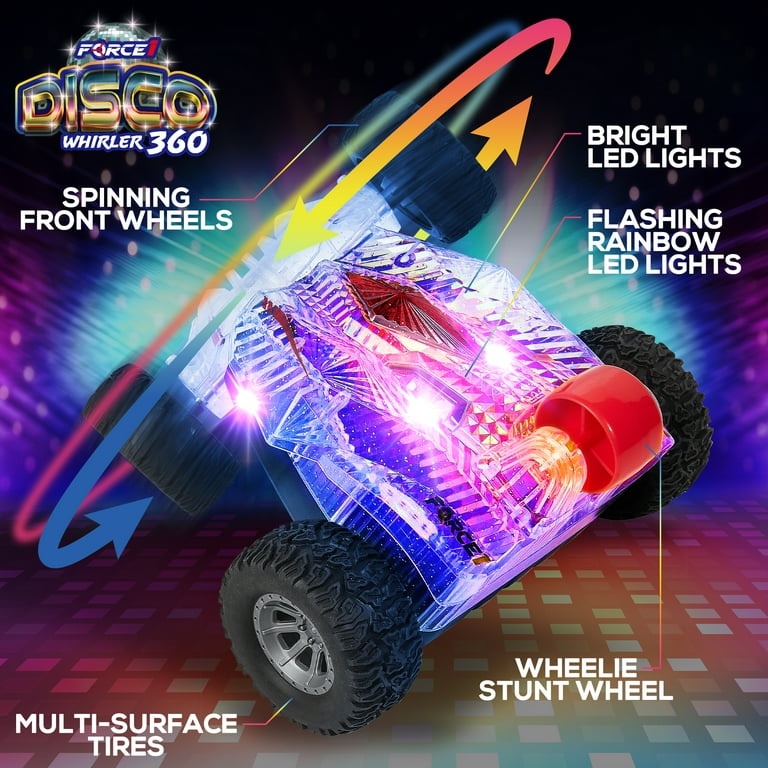 Force1 Disco Whirler 360 Translucent Stunt Car - Mini RC Cars for Kids 