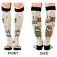 thumbnail image 4 of FORMRS Womens Knee High Socks Casual Long Thick Travel Daily Wear, 1 Pair, Beige Cats Reading, 4 of 6