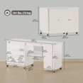thumbnail image 2 of White Wood Grain Sewing Machine Table with Folding Drop Leaf & Storage - Craft Table for Home, Office & Small Spaces - Adjustable Shelf & Wheels, 2 of 7