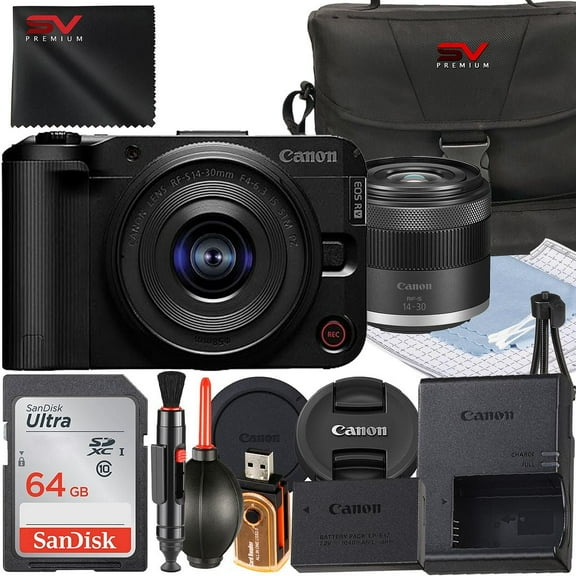 Canon EOS R50 V Mirrorless Camera with 14-30mm Lens   SanDisk 64GB Memory Card   SV Premium Accessory Bundle (International Version)