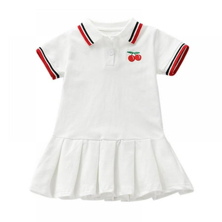 

Maxcozy Toddler Little Girl Dresses Short Sleeve Tennis Dress Polo Shirt Dresses Pleated Dress 2-6 Years