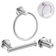 thumbnail image 2 of Towel Holder Hardware Set, Bathroom Accessories3 Pieces Wall Mounted Including Round Towel Ring Toilet, 2 of 6