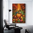 thumbnail image 3 of Thanksgiving Cornucopia Illustration Canvas Pictures Wall Art 16x24inch Canvas Print Autumn Harvest Scene with Colorful Fruits And Vegetables Wall Art for Living Room Bathroom Decor Wall Art, 3 of 8