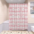 thumbnail image 6 of 4-Piece Bathroom Set with Waterproof Shower Curtain with Non-Slip Bath Mat, U-Shaped Mat & Toilet Lid Cover Cute Bunny Faces, 6 of 8