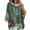 Dark Green, variant on Women Pullover Hoodie 3/4 Sleeve Retro Floral Graphic Hooded Sweatshirt Oversized Relaxed Fit Casual Fall Pullover Tops