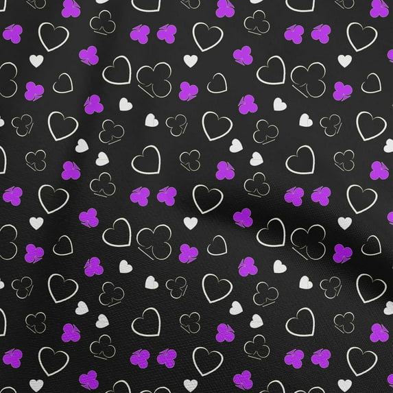 oneOone Cotton Flex Purple Fabric Poker Card Fabric For Sewing Printed Craft Fabric By The Yard 40 Inch Wide