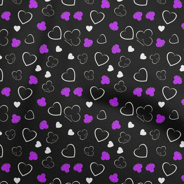 oneOone Georgette Viscose Purple Fabric Poker Card Craft Projects Decor Fabric Printed By The Yard 42 Inch Wide