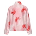 thumbnail image 6 of Jackets for Women Winter Coat Jackets Flannel Stand Collar Jacket(Abstract Floral Blush Pink,Size:S-4XL), 6 of 7