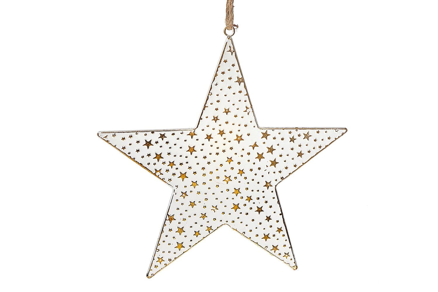 White And Gold Star Ornament Large