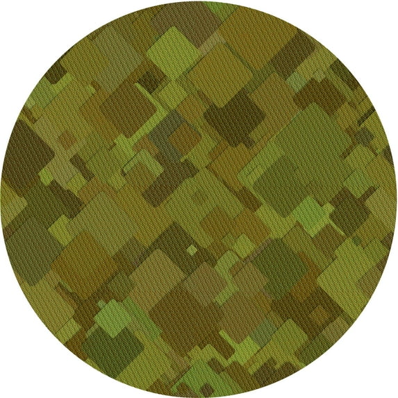 Ahgly Company Machine Washable Indoor Round Transitional Dark Bronze Brown Area Rugs, 8' Round