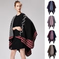 thumbnail image 2 of Poncho de la bufanda de las mujeres Cardigan a rayas Vintage Warm Cape Shawl bufandas largas Pashmin Meterk Camello, 2 of 4
