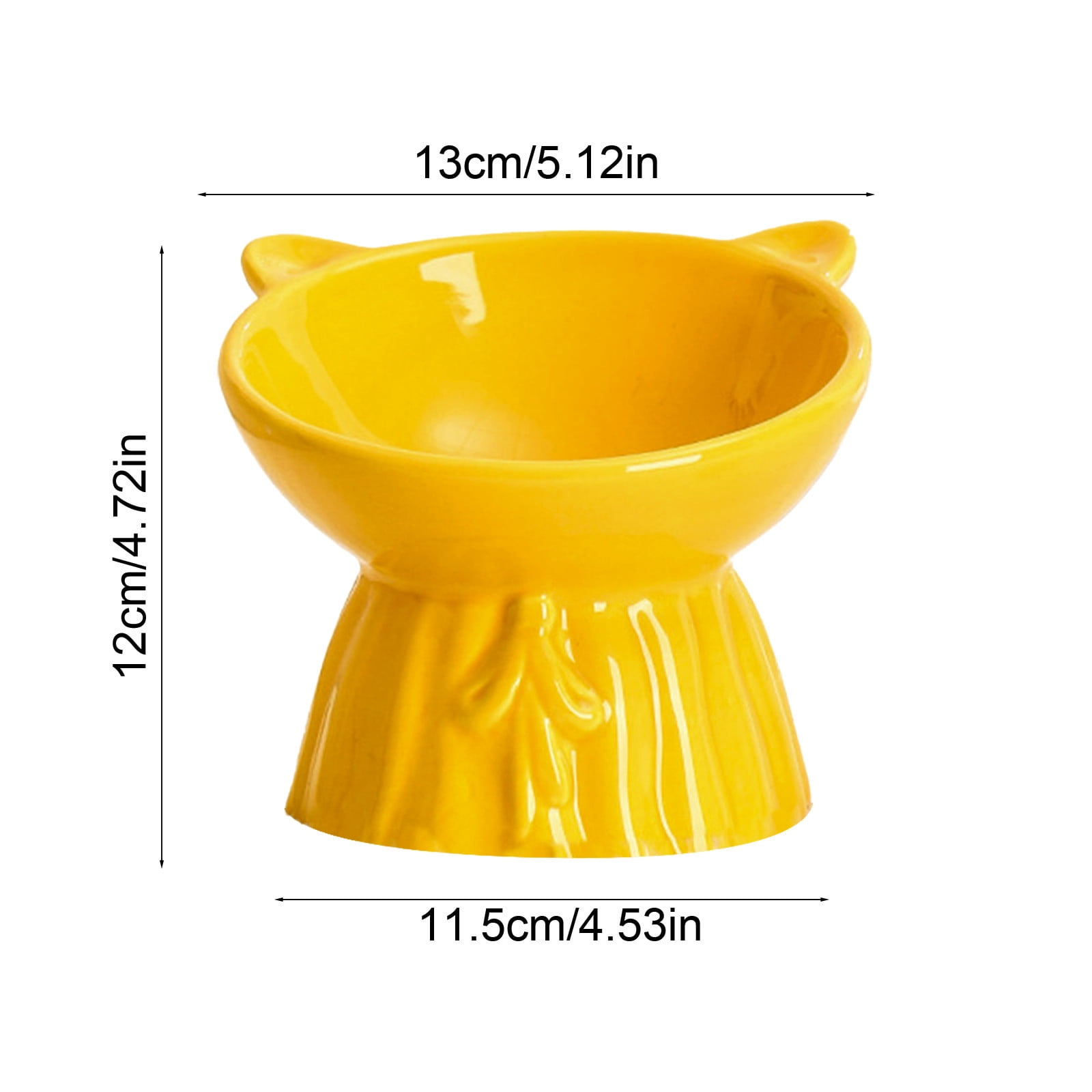Lunxisen 1 Pcs Elevated Cat Food Bowl, Ceramic Raised and Tilted Water Bowl, Anti Vomiting and Protect Pets' Spines Dishes for Small Dog, Fat Faced Cat, Kitten
