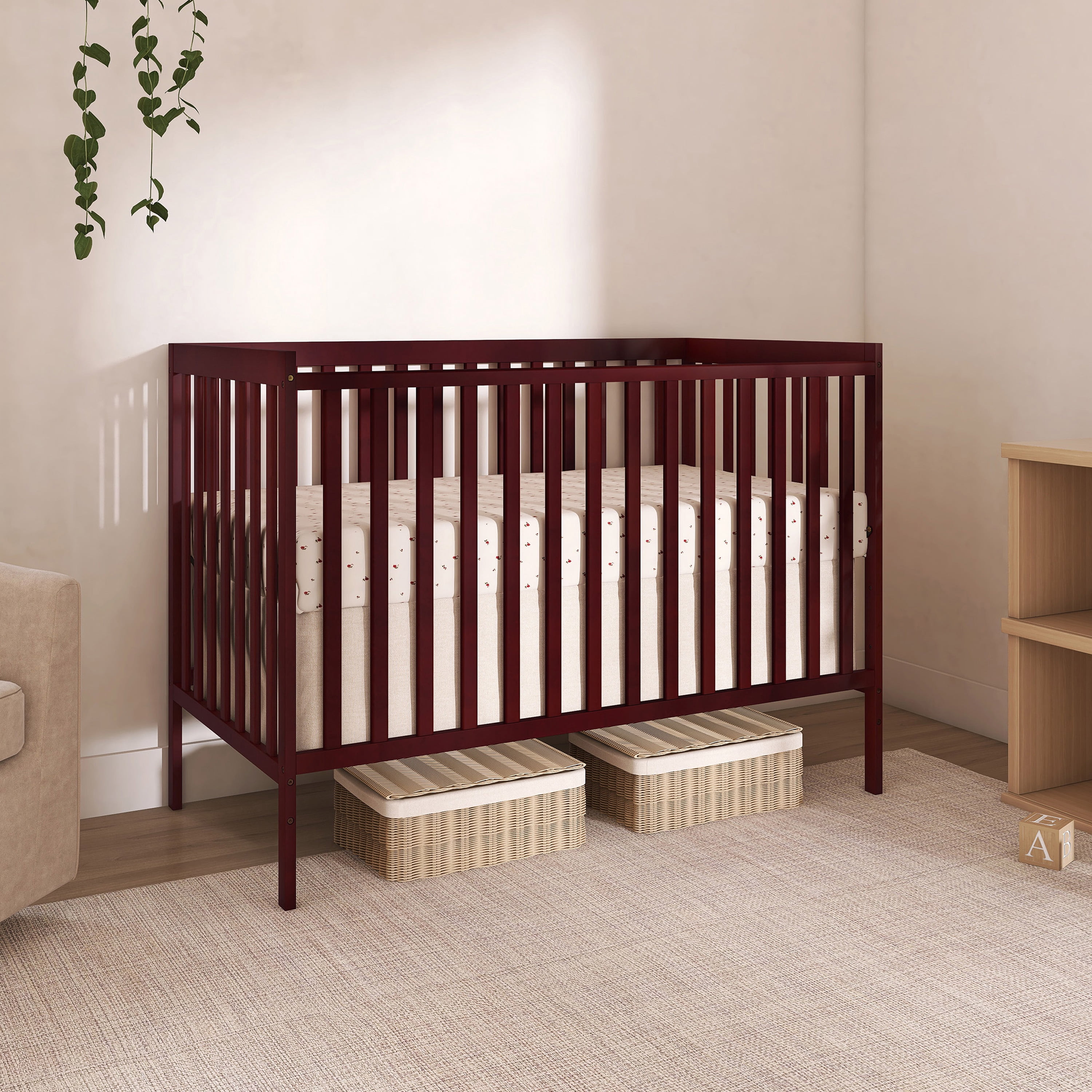 Dream On Me Synergy 5-in-1 Convertible Crib in Cherry, Greenguard Gold Certified
