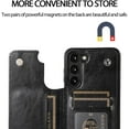 thumbnail image 5 of Design for Galaxy S23 Plus Case with Credit Card Holder Slot PU Leather Wallet Phone Cases Stand Kickstand Durable Shockproof Protective Cover for Samsung S23+ Women Men 6.6 inch Black, 5 of 12