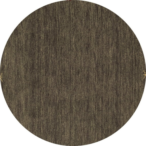 Ahgly Company Indoor Round Abstract Brown Contemporary Area Rugs, 5' Round