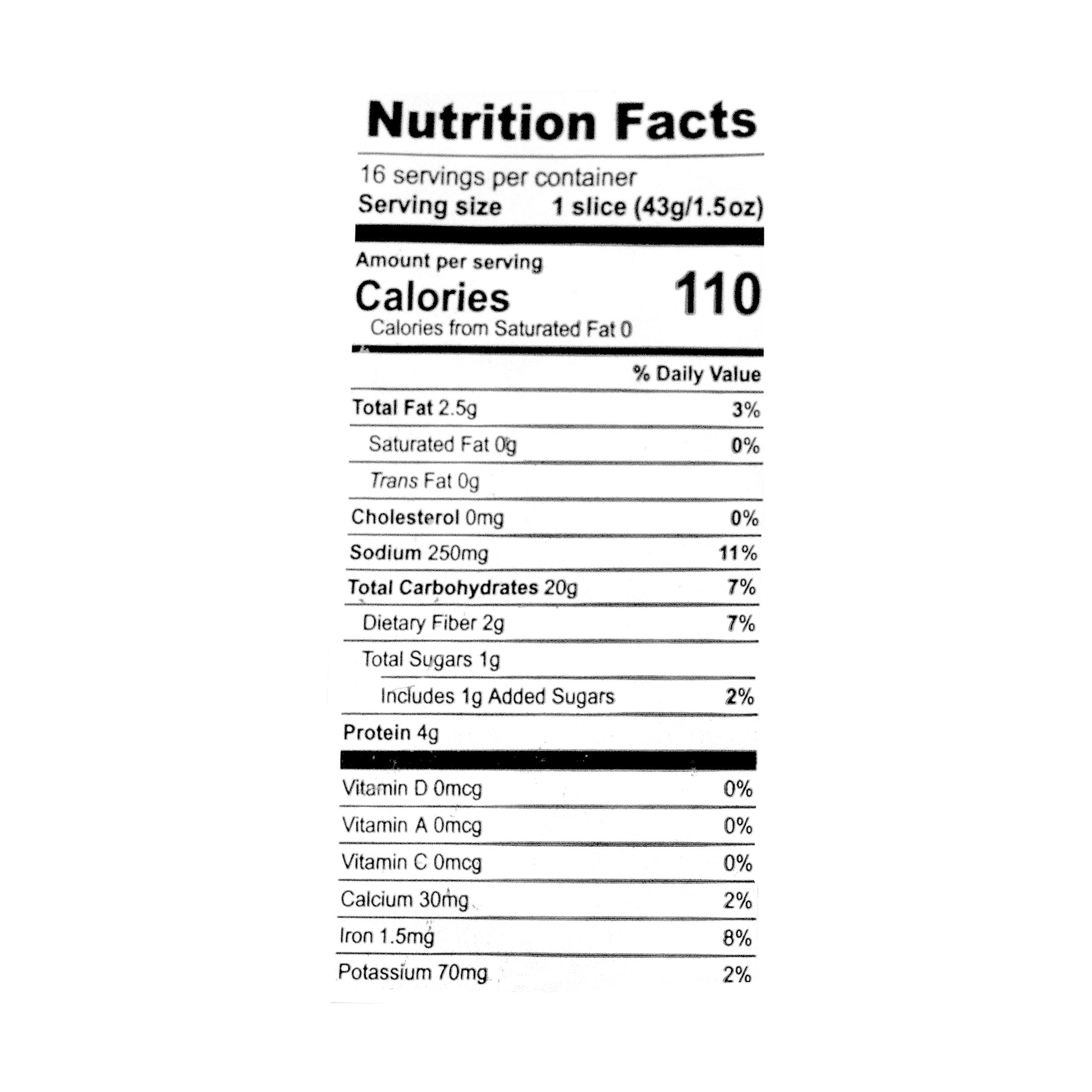 Anthony & Sons Bakery Avocado Bread, 24 oz. Bolsa transparente.