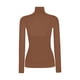 thumbnail image 5 of Top de manga larga de malla transparente con cuello alto falso para mujer - Elástico, blusa para combinar, informal/elegante, 5 of 6