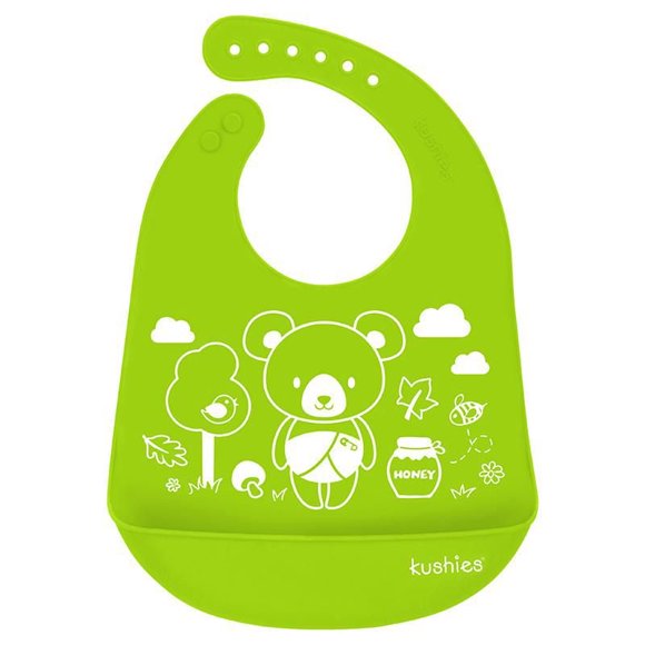 KU Silicatch Silicone Bib w/pocket Citrus