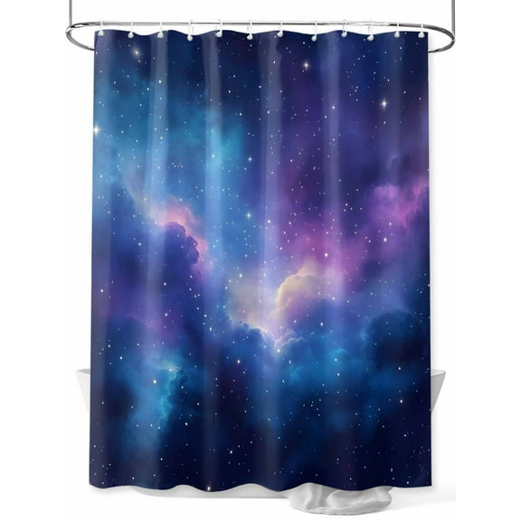 Shower Curtain Abstract Blue Purple Galaxy Shower Curtains for Bathroom, Waterproof Polyester Shower Curtain Set with Hooks, Extra Long 72" x 84" Starry Night