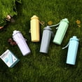 thumbnail image 4 of YOSANG Collapsible Water Bottles 21oz (600mL), Foldable Platinum Silicone Travel Water Bottle  & Portable Hand Rope, Leak-Resistant Screw Lid, Wide Mouth, BPA-Free for Hiking, Camping, Travel, 4 of 9